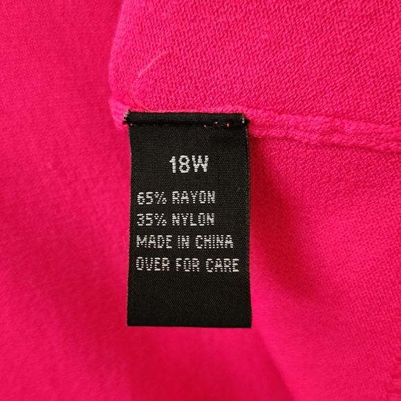 I.N. Studio Pink Cropped Short Sleeve Sweater womens size 18w - Picture 5 of 10